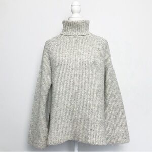 LINE Uma Ribbed Turtleneck Sweater Small Ivory & Grey Marled